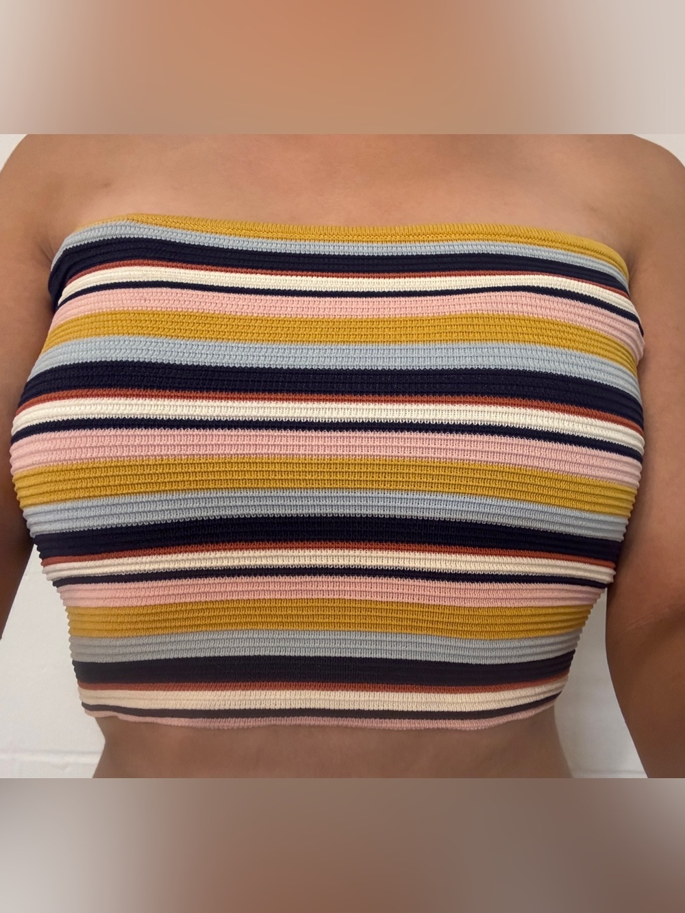 La Hearts Multicolor Striped Knit Tube Tank Top size S